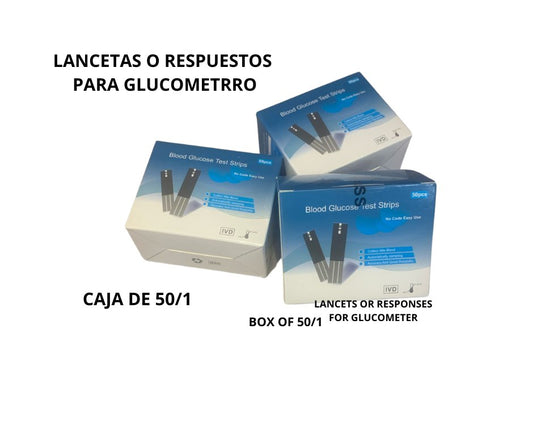 TIRILLAS PARA GLUCOMETROS 50/1